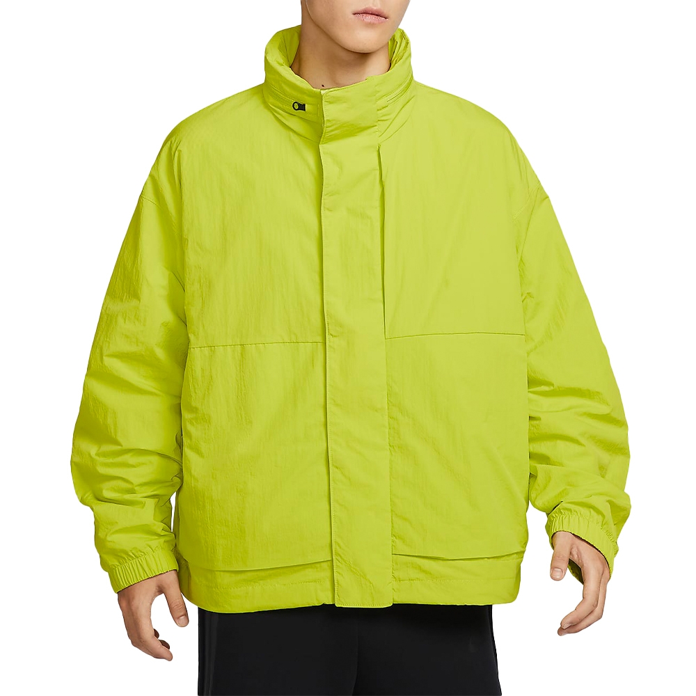 Nike AS M NK TCH Jacket REPEL UPF 男款黃綠色防曬防水連帽收納夾克 