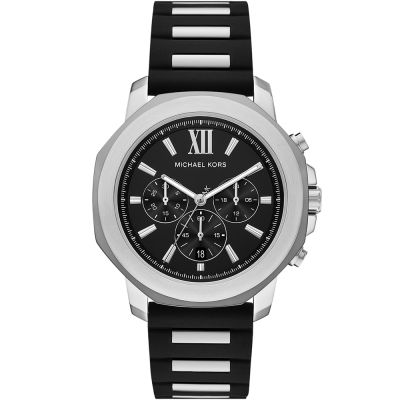 Michael Kors MK Prescott 八角三眼計時手錶 男錶 夏日煥新提案 送禮推薦-黑x銀/44mm MK9262