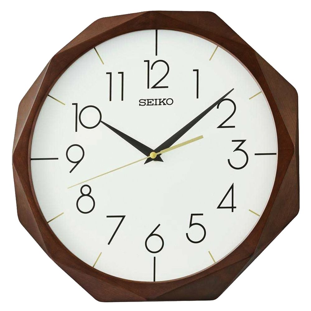 SEIKO 精工歐式風格滑動式秒針靜音掛鐘時鐘-木質框QXA863B_SK045