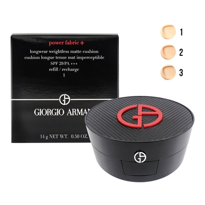 GIORGIO ARMANI亞曼尼 Giorgio Armani 亞曼尼 超持妝絲絨水慕斯無暇氣墊粉餅14g(蕊+盒)-色號任選 公司貨