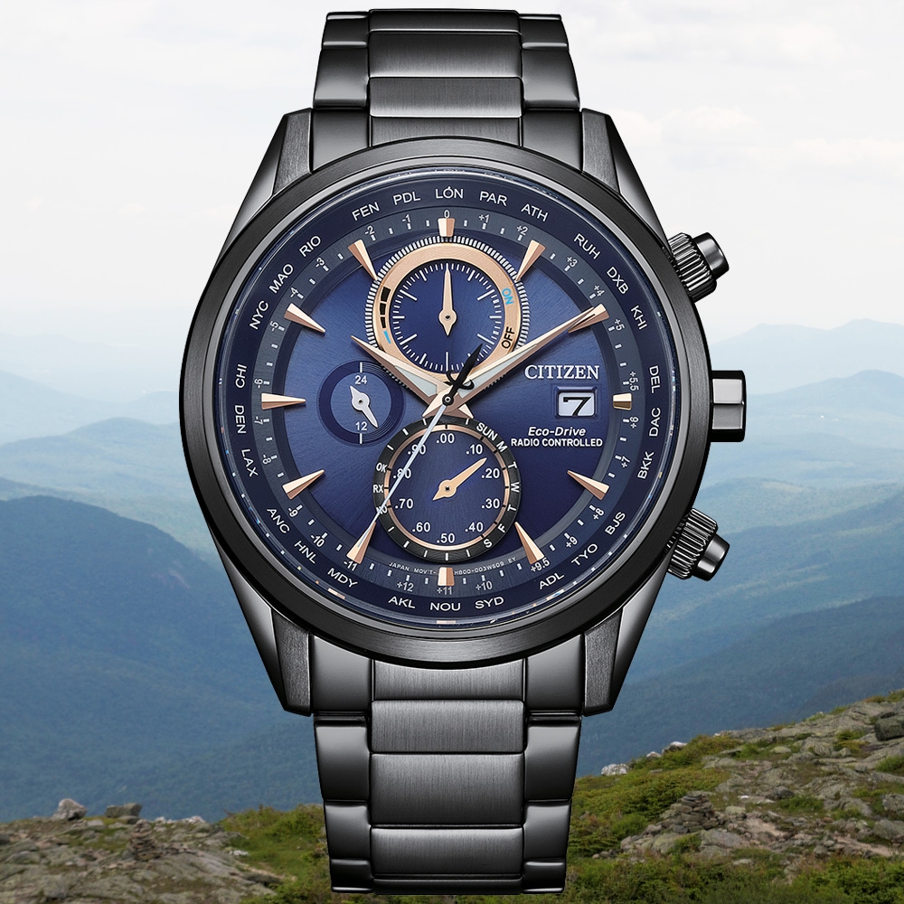 CITIZEN星辰 GENT'S系列 電波對時 萬年曆 光動能計時腕錶 開學季 禮物 送禮 43mm/AT8265-81L