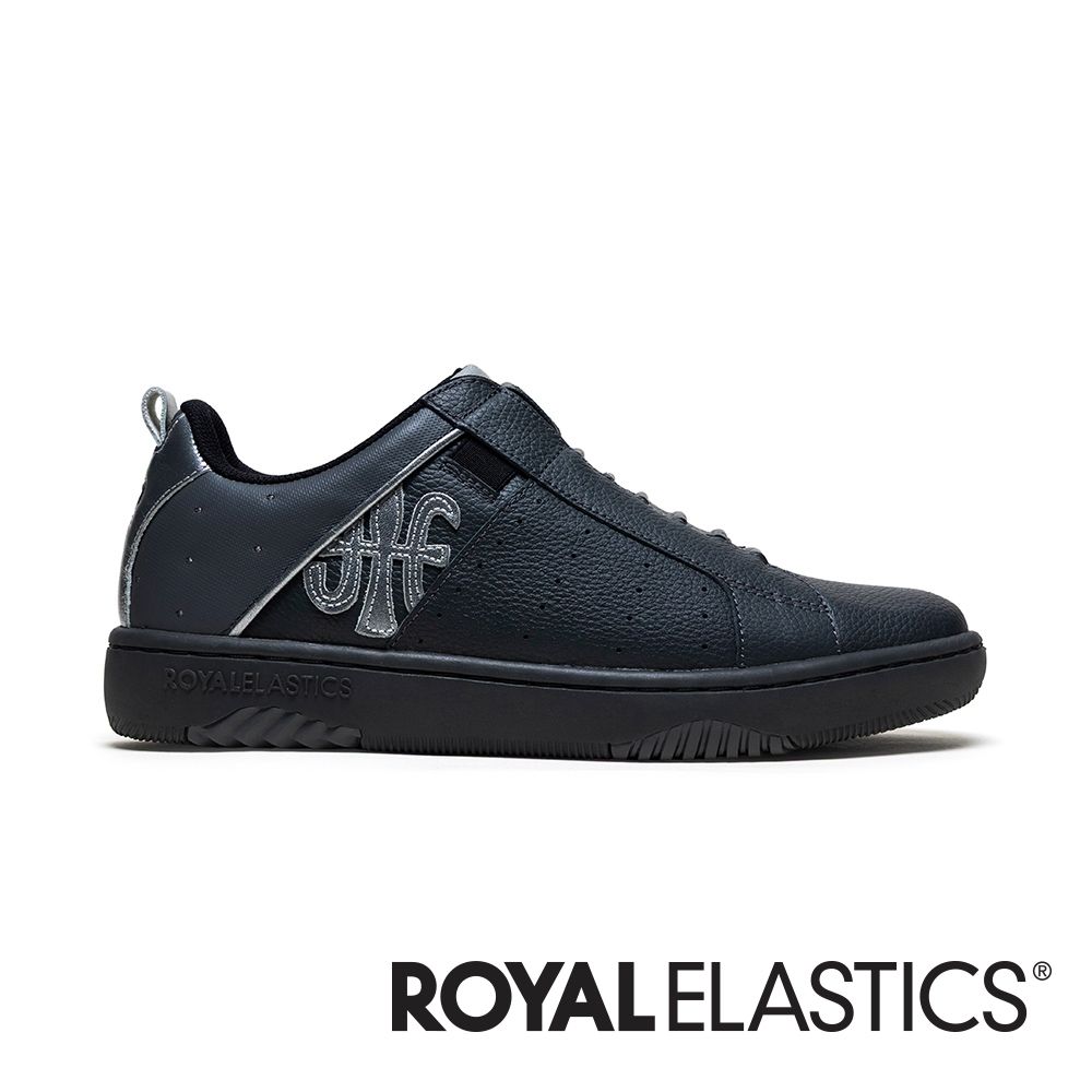 ROYAL ELASTICS  ICON2.0 黑灰銀真皮潮流運動休閒鞋 (男) 006561-885