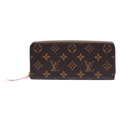LV Louis Vuitton路易威登 M61298 Cl?mence拉鏈長夾(玫粉)