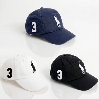 Polo Ralph Lauren Pony 馬刺繡數字補丁皮帶調節斜紋純棉棒球帽-多色可選