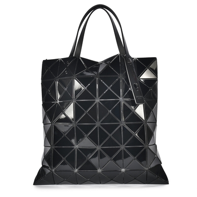ISSEY MIYAKE 三宅一生BAOBAO LUCENT 亮面方格6x6透光手提包-黑色