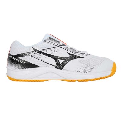 MIZUNO CYCLONE SPEED 5 男排球鞋-排球鞋 運動 美津濃 V1GA258098 白黑橘黃