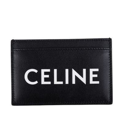 CELINE 賽琳 新款字母LOGO CELINE 賽琳印花光滑小牛皮卡片夾 (黑色)