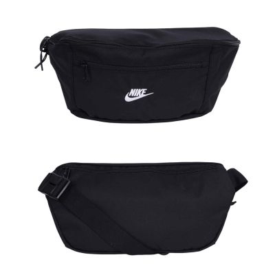 NIKE HERITAGE腰包-8L-腰包 大腰包 斜背包 休閒 胸包 IB4369-010 黑白