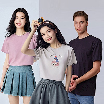 GIORDANO 男女裝休閒印花圓領短袖T恤【多色任選】