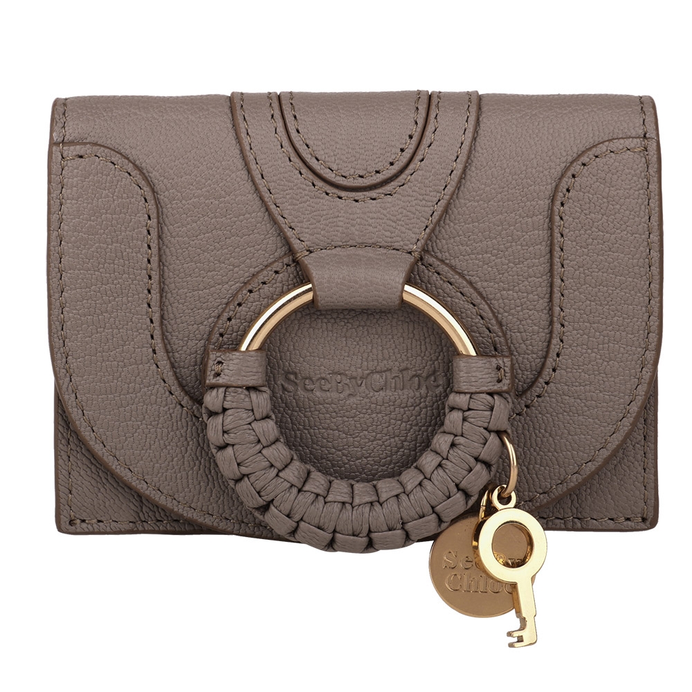 See by Chloe hana 系列暗釦皮革卡夾零錢包(褐灰色) | 歐系精品包/配件| Yahoo購物中心