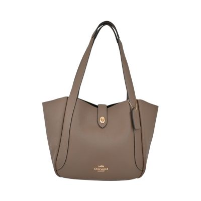 COACH Hadley石灰褐軟皮旋扣肩背托特包