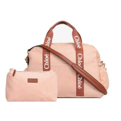 Chloe 經典品牌LOGO帆布手提/肩背包(粉色)
