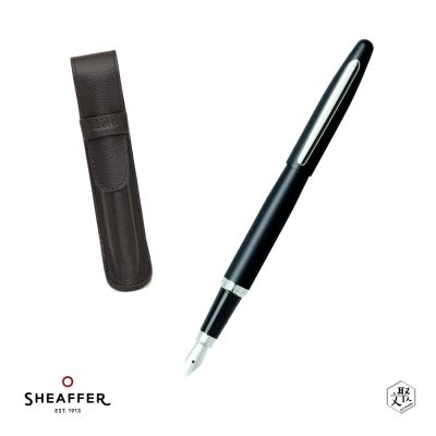 【SHEAFFER】VFM系列霧黑鋼筆-F尖+皮革筆袋禮盒 免費刻字(原廠正貨)