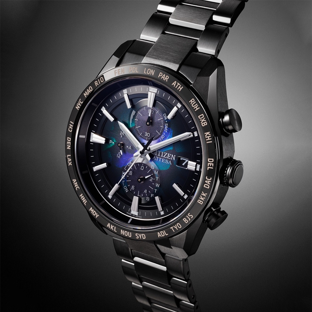 CITIZEN 星辰100週年限量宇宙幻彩鈦金屬光動能電波手錶LAYERS of TIME
