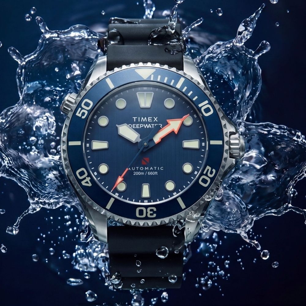 TIMEX 天美時 Deepwater Meridian 200 HEV 44毫米 專業自動機械潛水錶(藍x黑 TXTW3A01700)