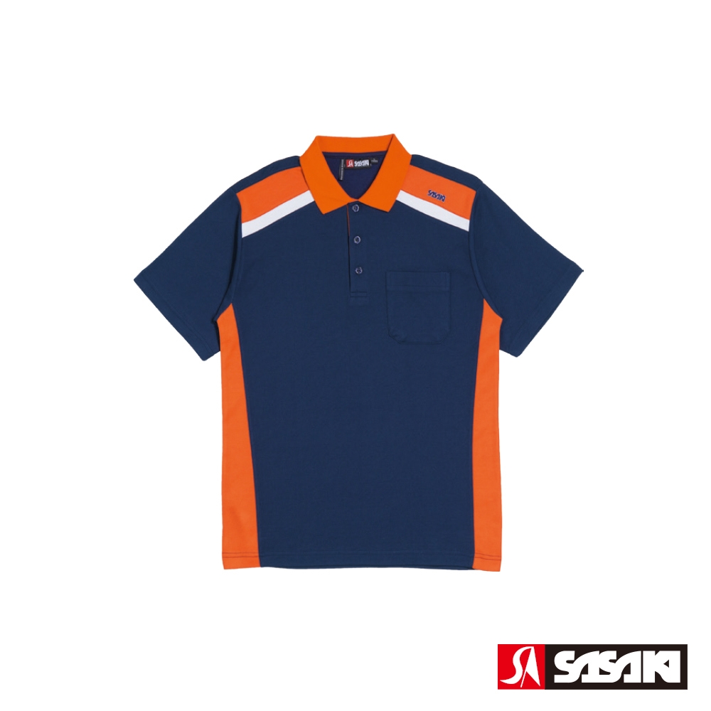 SASAKI 吸濕排汗Polo休閒短袖上衣 男 三色任選 (丈青/桔紅)