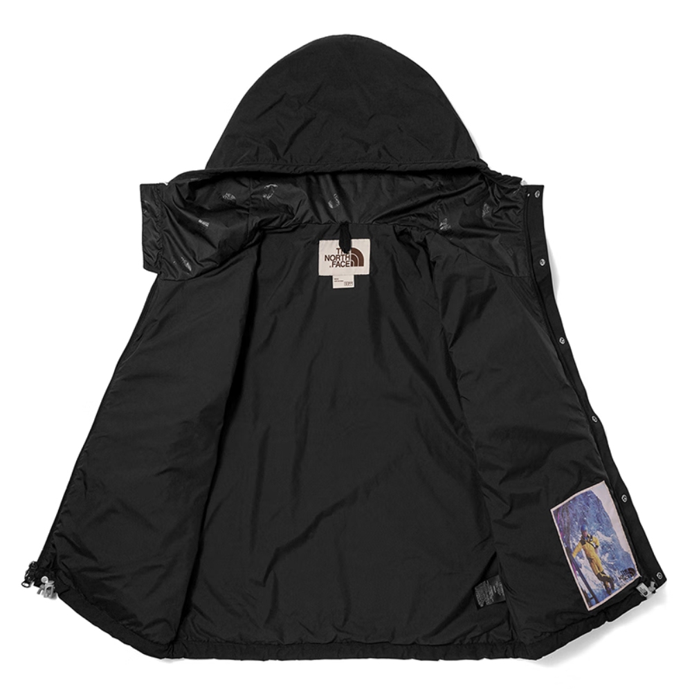 The North Face 北臉外套男款運動連帽外套衝鋒衣防風防潑水黑