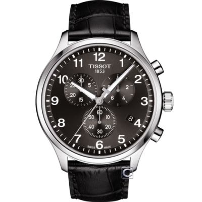 TISSOT 天梭 官方授權Chrono XL韻馳系列經典計時腕錶 男錶 畢業禮物首選(T1166171605700)黑皮