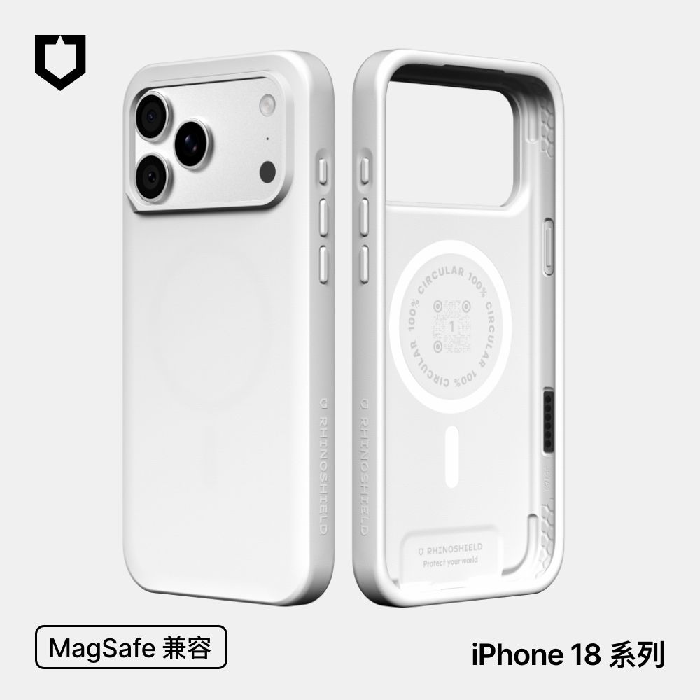 犀牛盾 iPhone 18 Pro/Pro Max SolidX MagSafe兼容 強化吸震緩衝防摔磁吸手機殼 (經典白)