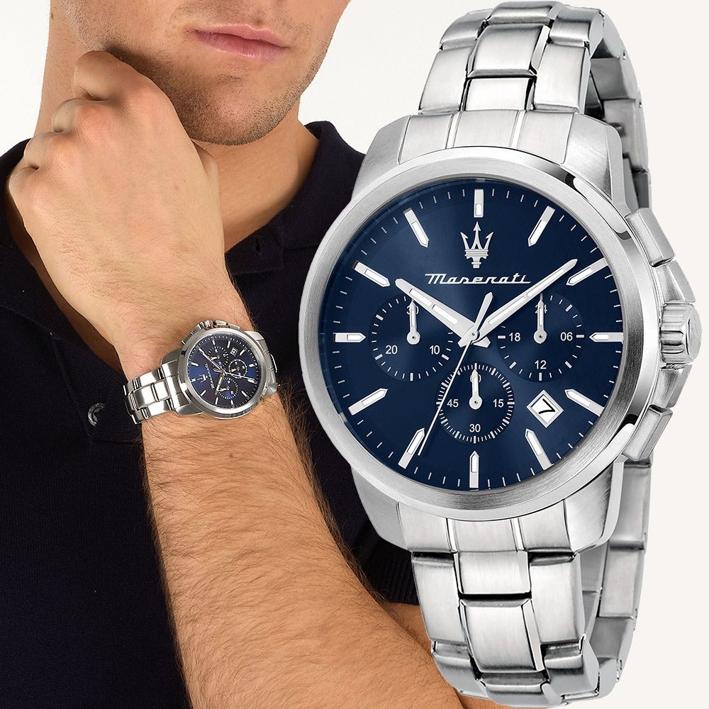 MASERATI 瑪莎拉蒂 Successo系列 三眼計時手錶 寵爸時刻 送禮推薦-42mm R8873621047