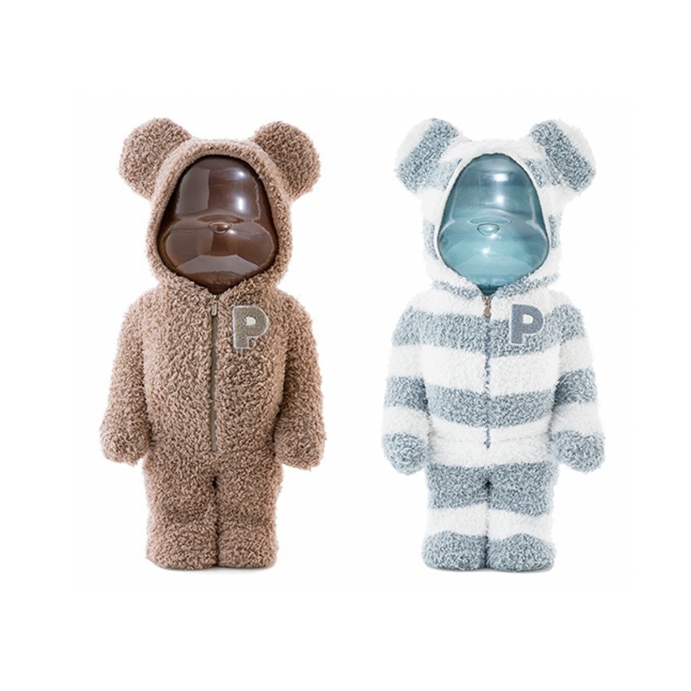 GELATO PIQUE x BE@RBRICK BEIGE+MINT WHITE 睡衣熊1000% 一組(棕色+水