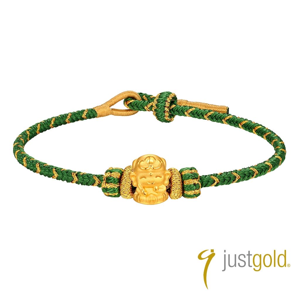 【Just Gold 鎮金店】福佑 生肖本命佛-兔 黃金手繩 (網路限定)