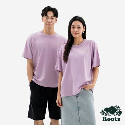 Roots中性-SPRING SHADE BEAVER 73 短袖上衣-淺紫色
