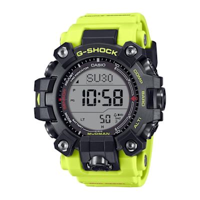 CASIO 卡西歐 G-SHOCK 電波 太陽能 防塵泥 警示亮黃 雙層LCD顯示 三重感應器 緊急救援系列 GW-9500MRY-1A9 52.7mm