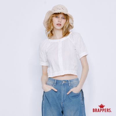 BRAPPERS 女款 氣質緹花短版襯衫-米白