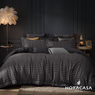 HOYACASA 雙人 法式銀纖維抗菌天絲兩用被床包八件組-夜紗香頌