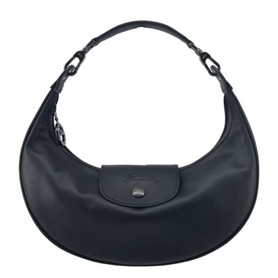 LONGCHAMP LE PLIAGE XTRA系列牛皮半月手提包(黑)