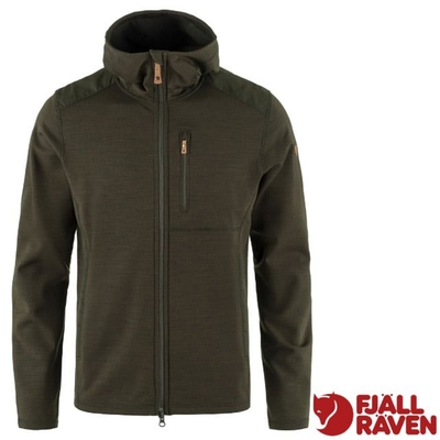 【Fjallraven 北極狐】男 Keb Fleece Hoodie 保暖連帽刷毛夾克 81479-662 深森綠