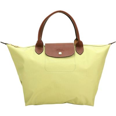 LONGCHAMP Le pliage 原創系列 短提把摺疊水餃包(M/開心果綠)