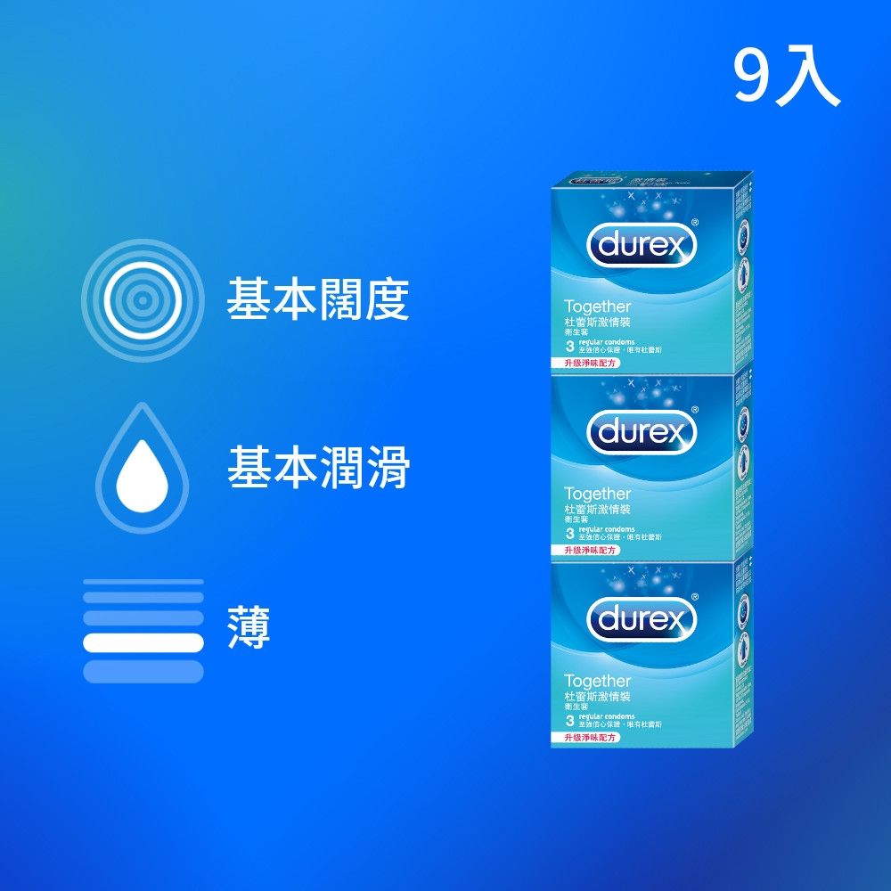 【Durex 杜蕾斯】激情裝衛生套/保險套3盒(共9入)