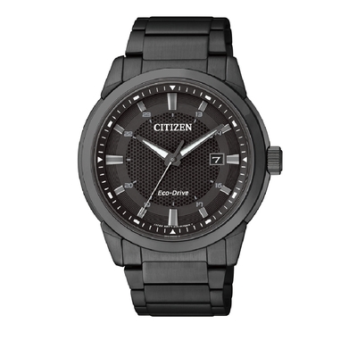 CITIZEN 星辰 Gents BM7145-51E 光動能都會紳士全黑不鏽鋼腕錶 40mm