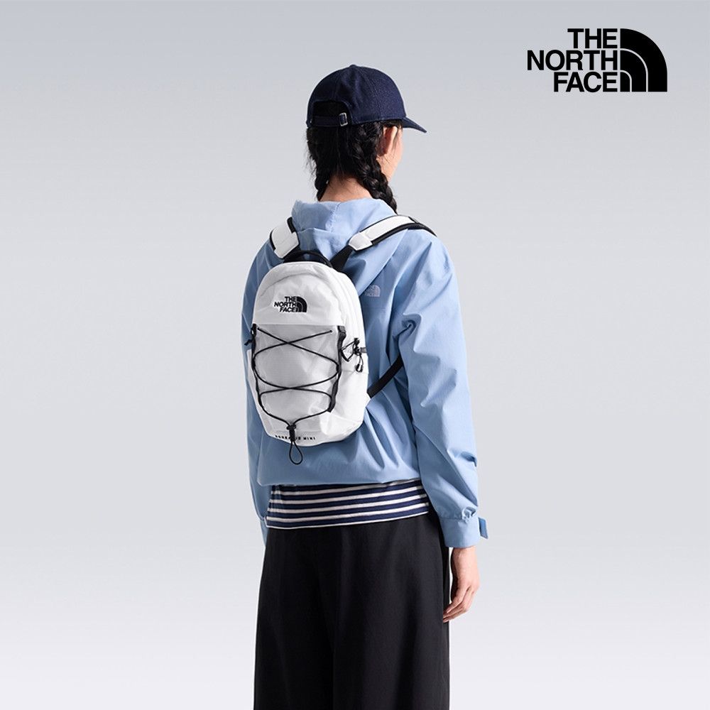 【The North Face 官方旗艦】北面男女款黑白拼接DWR防潑水休閒後背包｜52SWLA9 筆電包/登山包
