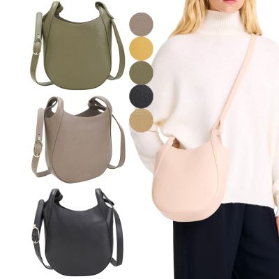 LONGCHAMP Le Foulonne S 荔紋牛皮肩斜背半月包-多色可選