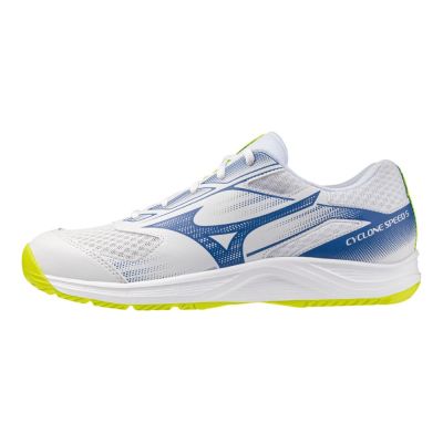 Mizuno 美津濃Cyclone Speed 5 [V1GA258039] 男排球鞋寬楦包覆回彈白藍