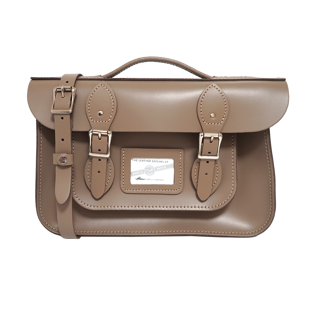 The Leather Satchel Co. 12.5吋 英國手工牛皮劍橋包 手提包 肩背包 斜背包 側肩包 多功能兩用包 磁釦與皮帶固定環貼心設計 (水獺棕)