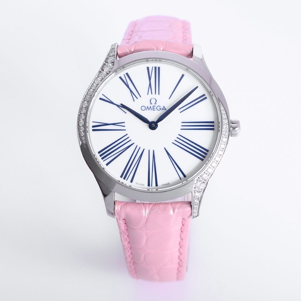 二手品 OMEGA 歐米茄 TRÉSOR系列 外圈繞鑽 石英 36MM (含原廠盒子)