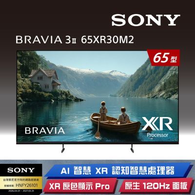 SONY索尼 BRAVIA 3II 65型 4K Google TV顯示器 XR Y-65XR30M2