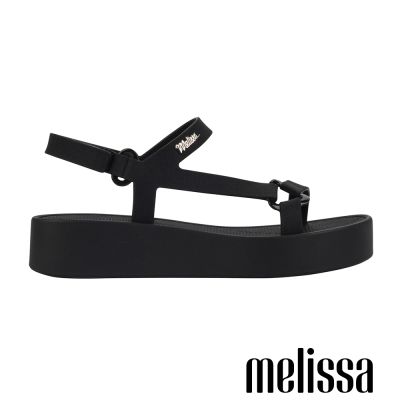Melissa-三角扣環工字涼鞋-黑色
