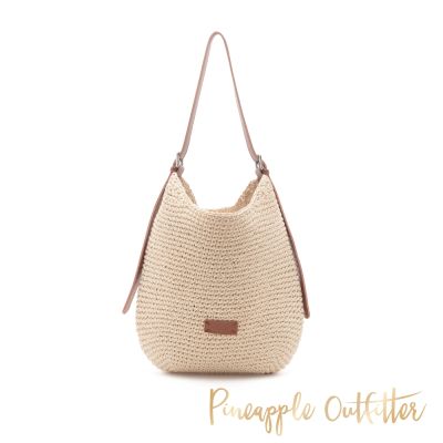 Pineapple Outfitter-慵懶渡假編織側肩包-白色