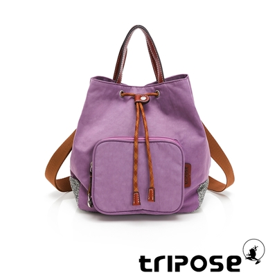 tripose 漫遊系列巖紋手提斜背水桶包 夢幻紫