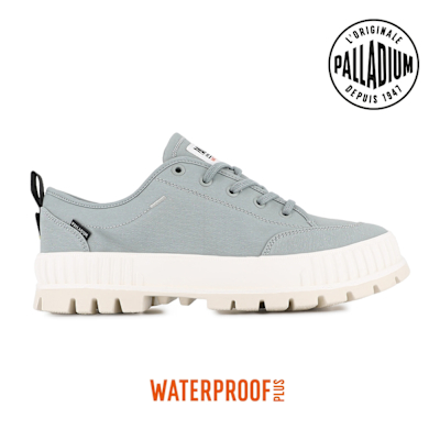 PALLADIUM PALLASHOCK LO WP+厚底巧克力橘標防水靴/防水鞋/休閒鞋-男鞋/女鞋-藍/灰