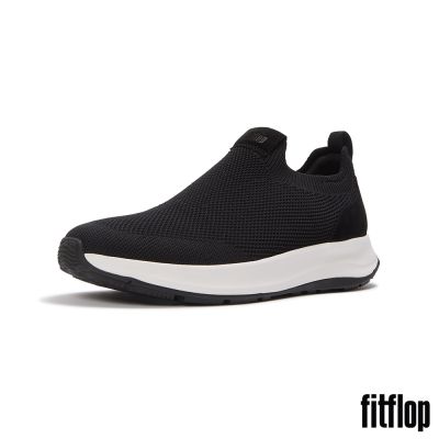 【FitFlop】F-MODE FLOW 針織套穿式運動鞋-男(黑色)
