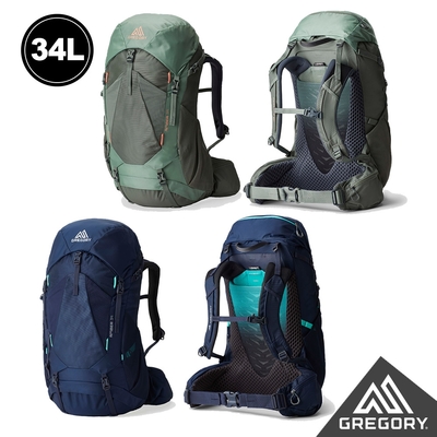 Gregory 官方旗艦 34L AMBER 登山背包 登山包 地衣綠 極境藍 單日登山包 健行包 透氣背板 水袋包 透氣肩背帶 臀帶
