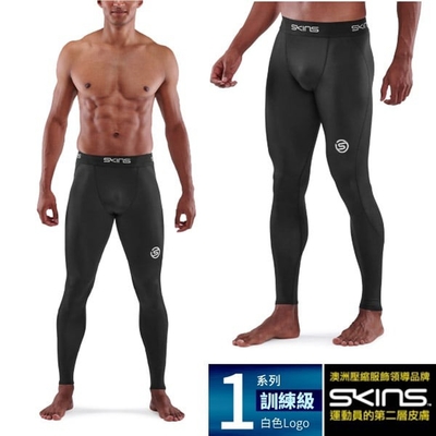 【SKINS】男 1系列訓練級壓縮長褲.緊身彈力褲.運動壓力褲 SO0010001 黑