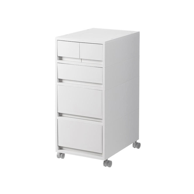 日本霜山 無印風移動式四層抽屜置物收納櫃(附分類隔板)