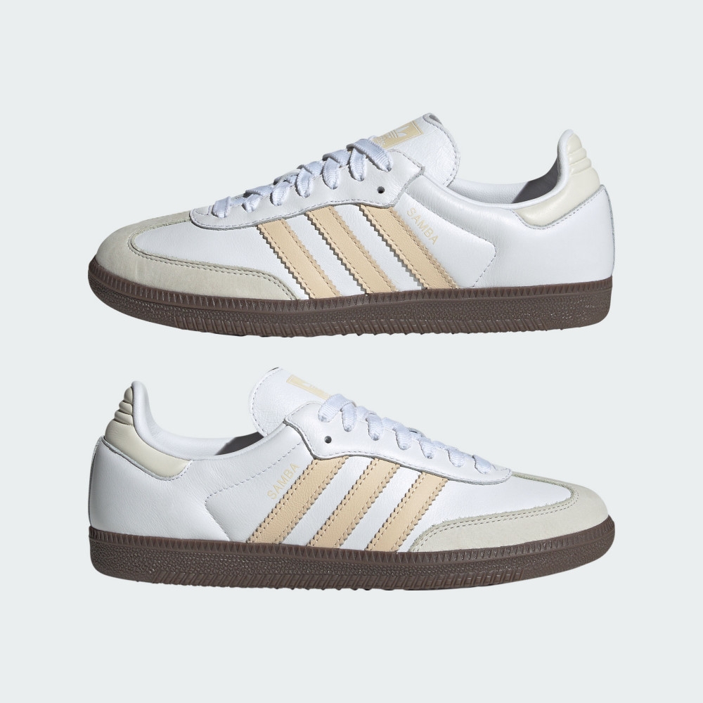 adidas 愛迪達 休閒鞋 女鞋 運動鞋 皮革 三葉草 SAMBA OG W 白橘 JH7300